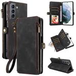 For Samsung Galaxy S21 5G Fantasy Multifunctional Zipper Wallet Leather Phone Case(Black)