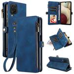 For Samsung Galaxy A12 Fantasy Multifunctional Zipper Wallet Leather Phone Case(Blue)