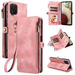 For Samsung Galaxy A12 Fantasy Multifunctional Zipper Wallet Leather Phone Case(Pink)
