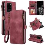 For Samsung Galaxy S20 Ultra Fantasy Multifunctional Zipper Wallet Leather Phone Case(Red)