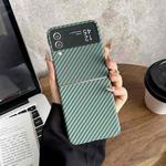 For Samsung Galaxy Z Flip3 Carbon Fiber PC MagSafe Phone Case(Green)