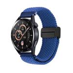 20mm Magnetic Buckle Nylon Braided Watch Band(Blue)