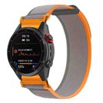For Gamin 22mm Titanite Quick Release Loop Nylon Watch Band(Orange Gray+Orange)
