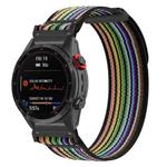 For Gamin 26mm Titanite Quick Release Loop Nylon Watch Band(Black Rainbow+Black)