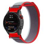 For Gamin 26mm Titanite Quick Release Loop Nylon Watch Band(Red Gray+Red)