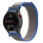 For Gamin 26mm Titanite Quick Release Loop Nylon Watch Band(Blue Gray+Blue)