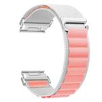 For Gamin 22mm Quick Release Nylon Watch Band(White Pink)