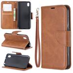 Retro Lambskin Texture Pure Color Horizontal Flip PU Leather Case for Huawei Y5 2019 & Honor 8s, with Holder & Card Slots & Wallet & Lanyard(Brown)