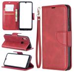 Retro Lambskin Texture Pure Color Horizontal Flip PU Leather Case for for Huawei Y6 2019 & Y6 Pro 2019, with Holder & Card Slots & Wallet & Lanyard(Red)