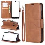Retro Lambskin Texture Pure Color Horizontal Flip PU Leather Case for for Huawei Y6 2019 & Y6 Pro 2019, with Holder & Card Slots & Wallet & Lanyard(Brown)