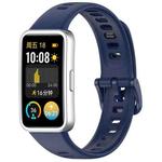 For Huawei Band 10 / 9 / 8 Metal Head Black Nail Button Glossy Silicone Watch Band(Dark Blue)