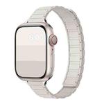 For Apple Watch 46mm / 49mm / 45mm / 44mm Tri-beads I-shaped Slim Magnetic Silicone Watch Band(Starlight)