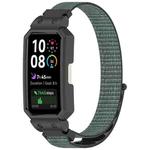 For Huawei Band 10 / 10 NFC / 9 / 9 NFC Watch Frame Integrated Nylon Loop Watch Band(Gray+Black)