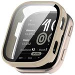 For Amazfit Bip 6 Tempered Film Integrated PC Watch Protective Case(Glossy  Ivory White)