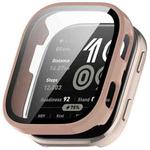 For Amazfit Bip 6 Tempered Film Integrated PC Watch Protective Case(Glossy Cherry pink)