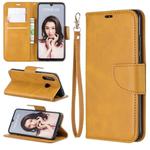 Retro Lambskin Texture Pure Color Horizontal Flip PU Leather Case for Huawei P30 Lite & Nove 4e, with Holder & Card Slots & Wallet & Lanyard(Yellow)