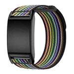 For WHOOP 4.0 Nylon Loop Watch Band(Black Rainbow)