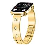 For Apple Watch 42mm / 41mm / 40mm / 38mm Snowflake Petals Bracelet Metal Watch Band(Gold)