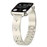 For Apple Watch 42mm / 41mm / 40mm / 38mm Snowflake Petals Bracelet Metal Watch Band(Starlight)