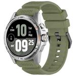 For Ticwatch Atlas Black Steel Buckle Silicone Watch Band(Green)