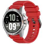 For Ticwatch Atlas Black Steel Buckle Silicone Watch Band(Red)