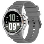 For Ticwatch Atlas Black Steel Buckle Silicone Watch Band(Gray)