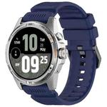 For Ticwatch Atlas Black Steel Buckle Silicone Watch Band(Blue)