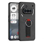 For Nothing Phone 3a Shield Side Wristband Magnetic Phone Case(Carbon fiber)