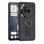 For Nothing Phone 3a Pro Shield Side Wristband Magnetic Phone Case(Fashionable black)