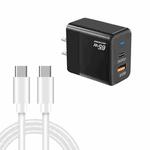 PD41 GaN PD 45W + USB Charger with Type-C to Type-C Data Cable , US Plug(Black)