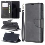 Retro Lambskin Texture Pure Color Horizontal Flip PU Leather Case for Huawei P30, with Holder & Card Slots & Wallet & Lanyard(Black)