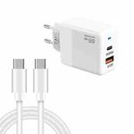 PD41 GaN PD 45W + USB Charger with Type-C to Type-C Data Cable, EU Plug(White)