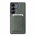 For Samsung Galaxy S25 5G Pindun MagSafe Card Slot Leather Back Phone case(Green)