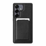 For Samsung Galaxy S25+ 5G Pindun MagSafe Card Slot Leather Back Phone case(Black)