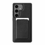 For Samsung Galaxy S24 FE 5G Pindun MagSafe Card Slot Leather Back Phone case(Black)
