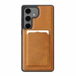 For Samsung Galaxy S24 FE 5G Pindun MagSafe Card Slot Leather Back Phone case(Brown)