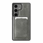 For Samsung Galaxy S24 FE 5G Pindun MagSafe Card Slot Leather Back Phone case(Gray)
