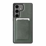 For Samsung Galaxy S24+ 5G Pindun MagSafe Card Slot Leather Back Phone case(Green)