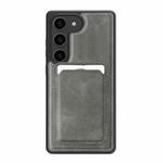 For Samsung Galaxy S23 5G Pindun MagSafe Card Slot Leather Back Phone case(Gray)