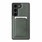 For Samsung Galaxy S23 5G Pindun MagSafe Card Slot Leather Back Phone case(Green)