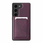 For Samsung Galaxy S23 5G Pindun MagSafe Card Slot Leather Back Phone case(Purple)