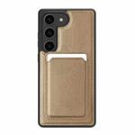 For Samsung Galaxy S22+ 5G Pindun MagSafe Card Slot Leather Back Phone case(Desert Gold)