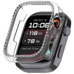 For Huawei Watch D2 Single Row Diamond Half Coverage Hollow PC Watch Protective Case(Transparent)