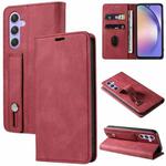 For Samsung Galaxy A54 5G Wristband Magnetic Leather Phone Case(Red)