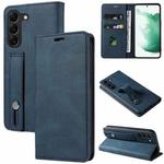 For Samsung Galaxy S23+ 5G Wristband Magnetic Leather Phone Case(Blue)