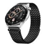 22mm Nine-beads Magnetic Buckle Stainless Steel Watch Band(Black)