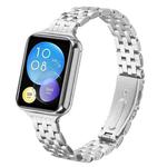 For Xiaomi Mi Band 8 Pro Five Beads Slingshot Buckle Steel Watch Band(Silver)