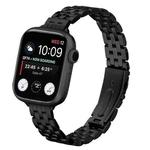 For Apple Watch 46mm / 49mm / 45mm / 44mm Small Waist Slingshot Buckle Steel Watch Band(Black)