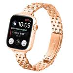 For Apple Watch 46mm / 49mm / 45mm / 44mm Small Waist Slingshot Buckle Steel Watch Band(Rose Gold)