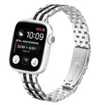 For Apple Watch 42mm / 41mm / 40mm / 38mm Small Waist Slingshot Buckle Steel Watch Band(Between Black)